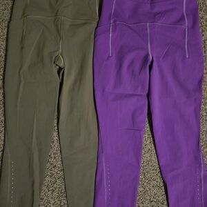 Lululemon Purple and Olive Green Leggings